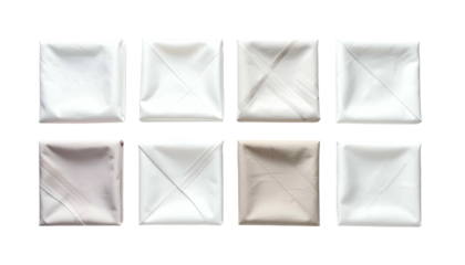 Stacked fabrics, draped, soft shapes in cream, tan, and white hues