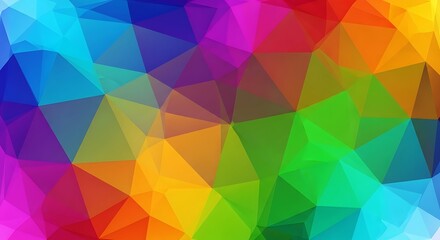 Obraz premium Vibrant Rainbow Geometric Low Poly Abstract Background Pattern image