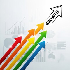 Colorful Arrows Pointing Upward Symbolizing Business Growth and Progression
