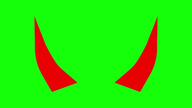 Textured Devil Horn Doodle on Green Background