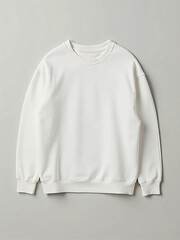 Plain white sweatshirt mockup on neutral background