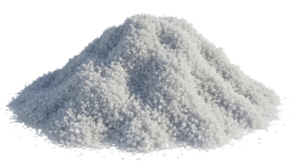 Christmas white granular heap like fresh snow on a transparent background, PNG image