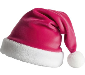 Pink Santa Hat with White Trim and Pompom on a transparent background, PNG image, PNG file
