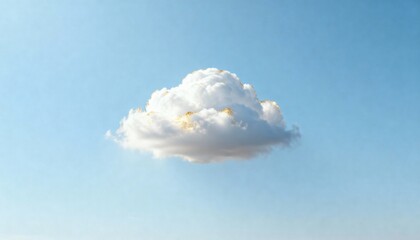 Solitary Cloud in Sky: A serene and isolated cloud floats gracefully in the expanse of a clear, boundless blue sky. Evoking a sense of peace and the vastness of nature.