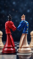 two chess pieces on a chessboard