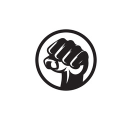 Fist Punch Silhouette Power Logo Design