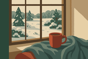 Warm letters morning captions winter emojis icon punctuation serenity vector layout full