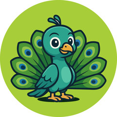 Fototapeta premium cute mascot peacock.eps