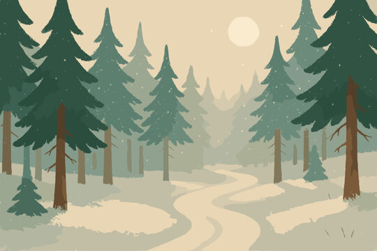 Serenity negative warm forest text vector winter letters no icon cyrillic labels