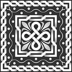 vector white pattern of interlacing lines on a black background