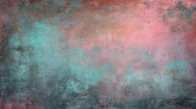 abstract pink teal grunge background - Powered by Adobe