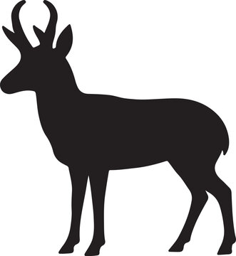 Pronghorn Silhouette Vector &ndash; North American Antelope illustration