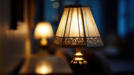 warm light from elegant table lamp