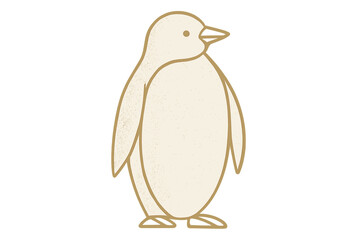 Cute and simple penguin illustration in minimalist style, perfect for children's decor or educational materials