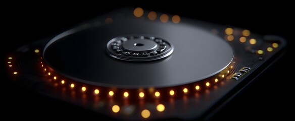 The disk holds precious digital data storage components brimming with endless potential.