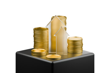  a still life of gold coins and a gold bar