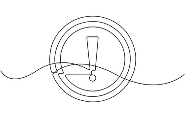 Single-line drawing of an exclamation mark.