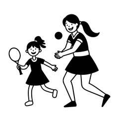 mother and daughter vector