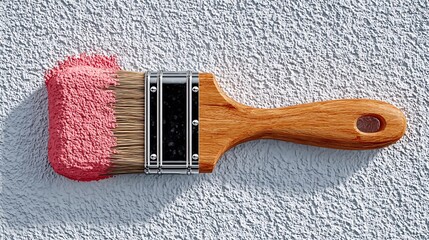 brush with red paint