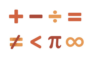 Fototapeta premium Colorful math symbols arranged creatively on a light background showcasing various mathematical operations and concepts