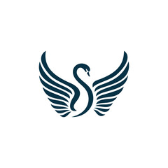 Abstract modern swan logo design