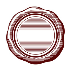 red wax seal or empty round frame for text without back