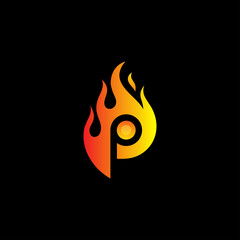Ignite your brand with this dynamic fiery letter P logo, perfect for a modern startup or creative business seeking a vibrant and energetic visual identity
