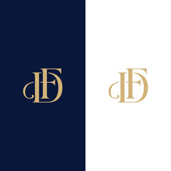 Letter DF Luxury Monogram Logo Design