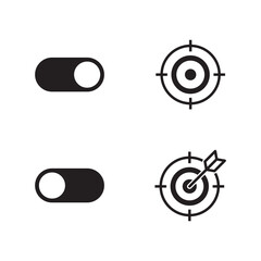 Fototapeta premium Target Focus Toggle Solid Black Icons Set