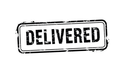 Delivered Grunge Stamp Vector Design Element on Transparent Background