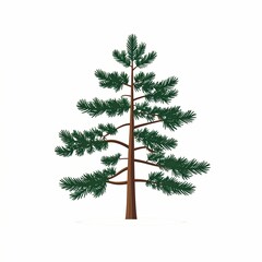 A Tall Evergreen Pine Tree with Lush Green Needles and Brown Trunk.
