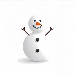 Whimsical Crescent Moon Snowman with Carrot Nose and Stick Arms.