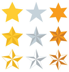 Obraz premium Different star shapes isolated on white background.
