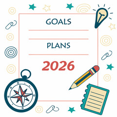 Planning goals for 2026 with compass illustration