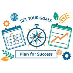 Setting goals and planning for success illustration