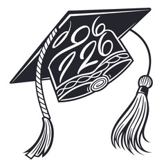 Graduation cap with 2026 design