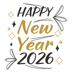 Festive happy new year 2026 greeting card