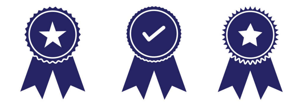 Set the company's product quality certificate is compliant the check mark symbol represents the standard quality control vector illustration
