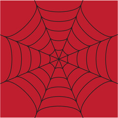 Creative spider net on red background vector art design