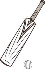 Cricket Bat and Ball Vector | Realistic Sports Equipment Illustration