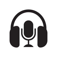 Solid Headphone and Microphone Audio Setup Icon