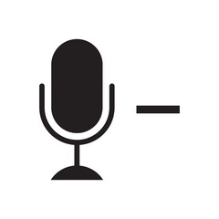 Solid Audio Volume Down Microphone with Minus Sign