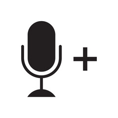 Solid Add New Recording Microphone with Plus Sign