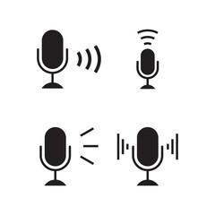 Solid Microphone Dynamic Sound and Signal Status Icons
