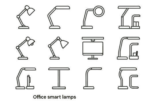Bar holder icon lamp office vector icons dual adjustable flexible pen monitor