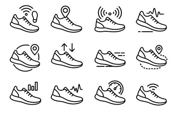Tracker sneakers pace icon shoe smart analysis vector tracking insole navigation shoes