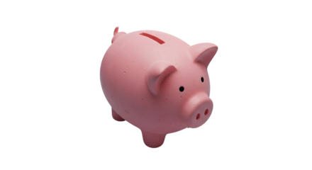 3d icon of pink piggy bank isolated on transparent background, a symbol of saving money and financial security