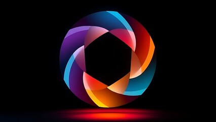 Abstract corporate unity concept featuring geometric shapes forming a harmonious circle.