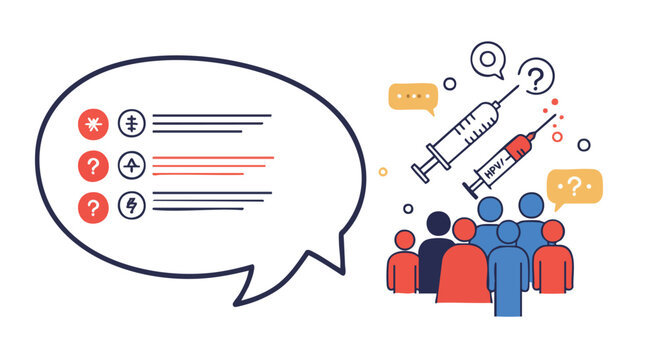 Public health discussion about vaccination benefits and potential questions among community members regarding disease prevention - Powered by Adobe