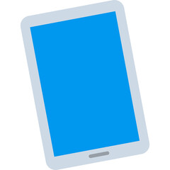 A Modern White Tablet Device With A Bright Blue Screen And A Home Button On A Transparent Background Representing Technology And Digital Connection